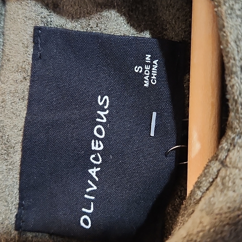 OLIVACEOUS Small Moto Fuax Suede Star Zipper Pockets Detail Jacket - Picture 5 of 8